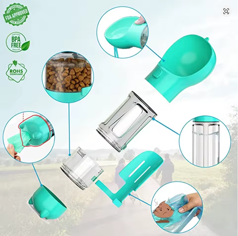 Bouteille d'eau multifonction pour chiens